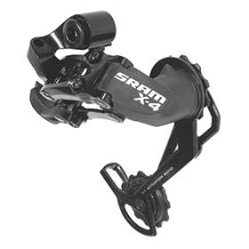 SRAM X4, Rear derailleur, 7/8/9 sp, Long cage, Black