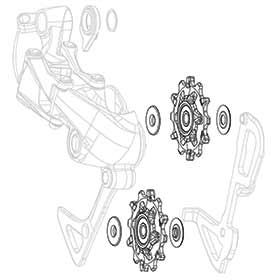 SRAM X01/DH X-Sync, Derailleur pulleys, Pair