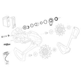 SRAM XX1 Eagle AXS Bolt and Screw Kit, B-Bolt/Washer, B-Screw, and Limit Screws, Kit
