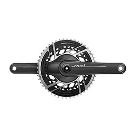 SRAM Red AXS 2x Power Meter E1, Power Meter Crankset, Speed: 12, Spindle: 28.99mm, BCD: Direct Mount SRAM 8 Bolt, 46/33, DUB, 175mm, Black, Road