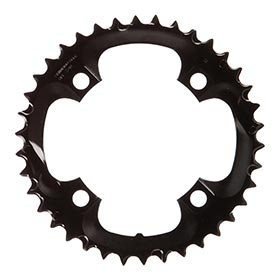 Shimano Y1KN98040, 38T, 8sp, BCD: 104mm, 4 Bolt, Acera FC-M361, Middle Chainring, For 28/38/48, Steel, Black