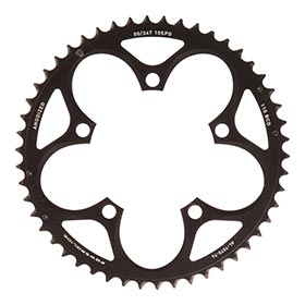 SRAM 50T, 10 sp, BCD 110mm, 5-Bolt, Outer Chainring, For 34/50, Aluminum, Black, 11.6215.197.060