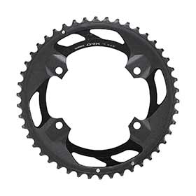 Shimano GRX FC-RX600 2x10 / 2x11, Chainring, Teeth: 46, Speed: 11, BCD: 110, Bolts: 4, Outer, Aluminum, Black