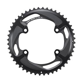 Shimano GRX FC-RX810 2x11, Chainring, Teeth: 48, Speed: 11, BCD: 110, Bolts: 4, Outer, Aluminum, Black
