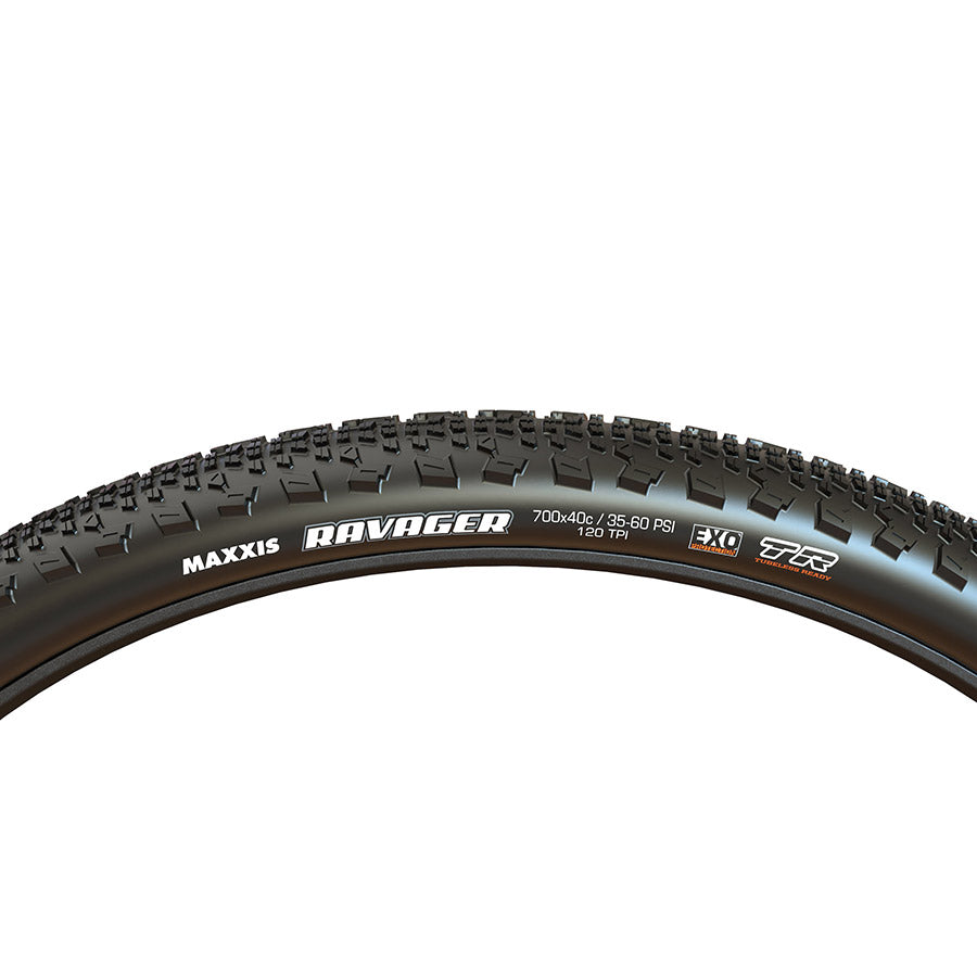 Maxxis, Ravager, Tire, 700x40C, Folding, Tubeless Ready, Dual, EXO, 120TPI, Black