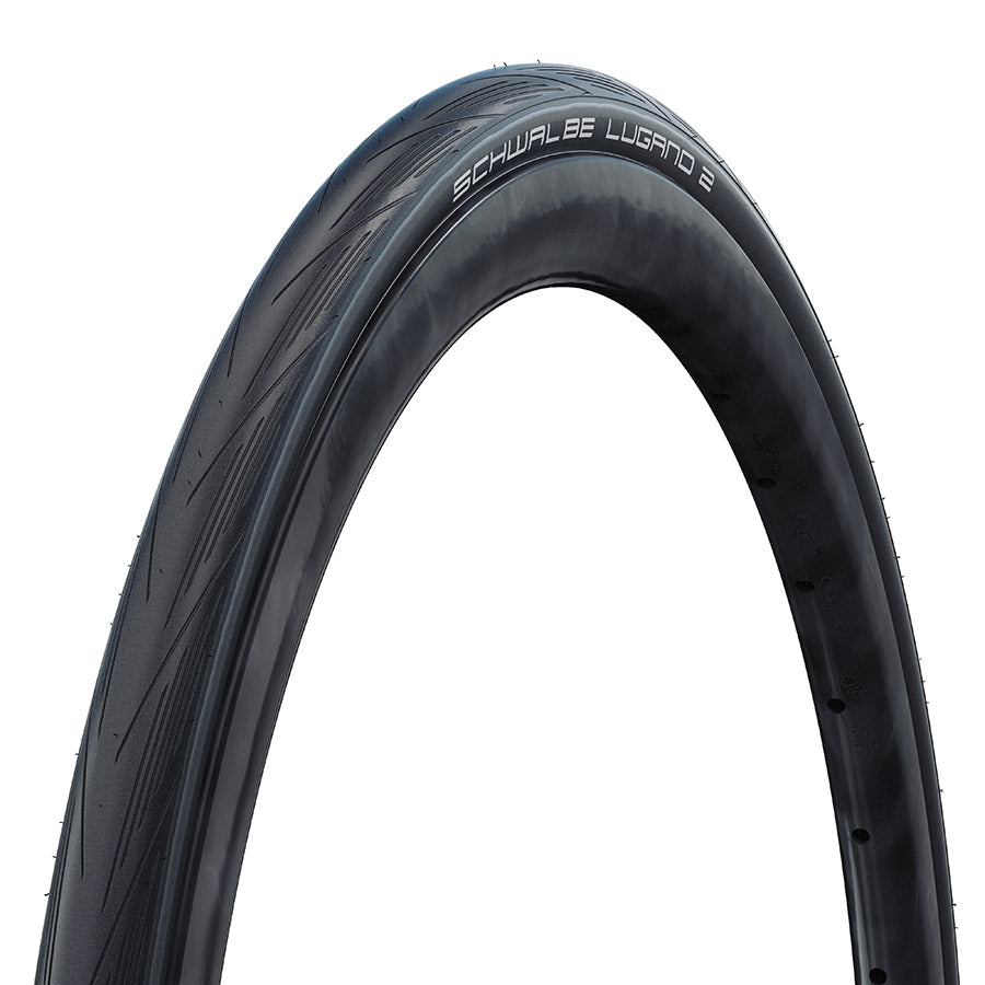 Schwalbe, Lugano II Endurance, Road Tire, 700x25C, Wire, Clincher, SiC, TwinSkin, 50TPI, Black