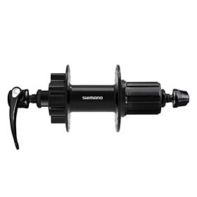 Shimano FH-QB400, Disc Hub, Rear, 32H, QR, 6-bolt, 135mm, Shimano HG, Black, EFHQB400HMBZB