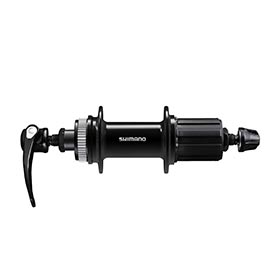 Shimano FH-QC400, Disc Hub, Rear, 32H, Center Lock, QR, 135mm, Shimano HG, Black, EFHQC400HMBZBP