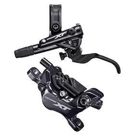 Shimano XT BL-M8100/BR-M8120, MTB Hydraulic Disc Brake, Front, Post mount, Disc: Not included, 410g, Black, Set