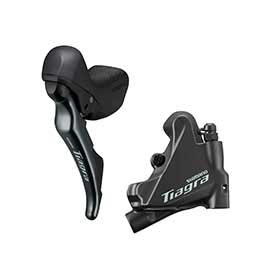 Shimano Tiagra ST-R4720-L / BR-4770-F, Road Hydraulic Disc Brake, Front, Flat mount, Not included, Grey, Set