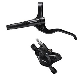 Shimano Alivio BL-M201/BR-M200, MTB Hydraulic Disc Brake, Front, Post mount, Disc: 160 or 180mm (not included), Black, Set, EMT201KLFPRA100