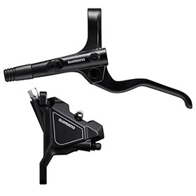 Shimano Alivio BL-M201/BR-UR300, MTB Hydraulic Disc Brake, Front, Flat mount, Disc: 160 or 180mm (not included), Black, Set, EMT2012KLF6RA100