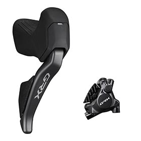 Shimano GRX Di2 ST-RX825 / BR-RX820, Road Hydraulic Disc Brake, Rear, Flat mount, 140 or 160mm (not included), 136g, Black, IRX8251DRRDSC170A