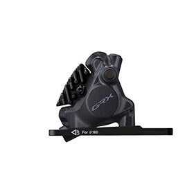 Shimano GRX BR-RX410, Road Hydraulic Disc Brake, Front, Flat mount, 140 or 160mm (not included), 109g, Black