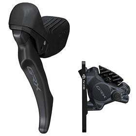 Shimano GRX ST-RX610/BL-RX610/BR-RX410, Road Hydraulic Disc Brake, Front, Flat mount, 160mm (not included), Black, IRX6104DLF6SC100