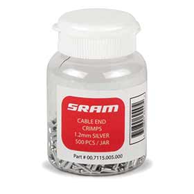 SRAM JAR OF 500 PITSTOP 1.8mm BRAKE CABLE ENDS - SILVER