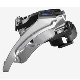 Shimano Altus FD-M310, Front derailleur, 3x7/8sp., Top swing, Dual pull, Multi clamp, For 42/48T