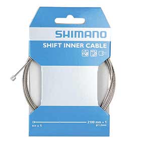 Shimano Shift cable, Stainless, 1.2x2100mm, Unit