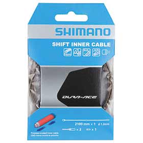 Shimano Shift cable, Polymer coated stainless steel, 1.2x2100mm, Road, Unit
