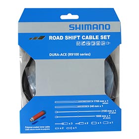 Shimano Shadow Road Shift Cable and Housing Set, Shifter Cable and Housing Set, Polymer, 2100mm, Black, Shimano/SRAM, Road Levers, IOTRS900SET01