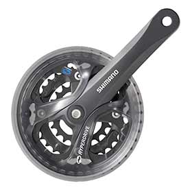 Shimano Acera FC-M361, Crankset, MTB, 6/7/8 sp., 22/32/42T, BCD:64/104, Square, 175mm, Black