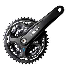 Shimano Altus FC-M311, Crankset, 7/8 sp., 175mm, 22/32/42T, Riveted, Square, 50mm, Black