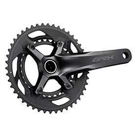 Shimano GRX FC-RX600-10, Crankset, Speed: 10, Spindle: 24mm, BCD: 80/110, 30/46, Hollowtech II, 175mm, Black, Road Disc