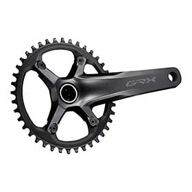 Shimano GRX FC-RX600-1, Crankset, Speed: 11, Spindle: 24mm, BCD: 110, 40, Hollowtech II, 175mm, Black, Road Disc