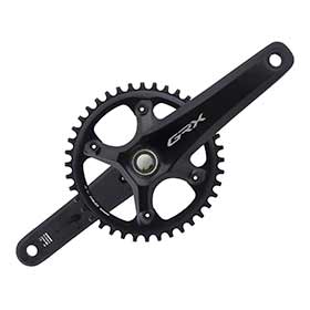 Shimano GRX FC-RX810-1, Crankset, Speed: 11, Spindle: 24mm, BCD: 110, 40, Hollowtech II, 170mm, Black, Road Disc