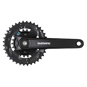 Shimano FC-M315-2, Crankset, Speed: 7/8, BCD: Rivets, 22/36, Square, 170mm, Black, MTB