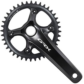 Shimano GRX FC-RX820-1, Crankset, Speed: 12, Spindle: 24mm, BCD: 110, 40, Hollowtech II, 175mm, Black, Road Disc
