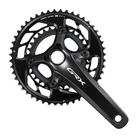 Shimano GRX FC-RX820-2, Crankset, Speed: 12, Spindle: 24mm, BCD: 80/110, 31/48, Hollowtech II, 170mm, Black, Road Disc