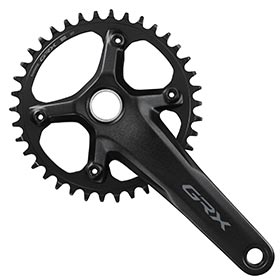 Shimano GRX FC-RX610-1, Crankset, Speed: 12, Spindle: 24mm, BCD: 110, 38, 172.5mm, Black, Road Disc