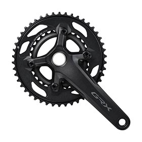 Shimano GRX FC-RX610-2, Crankset, Speed: 12, Spindle: 24mm, BCD: 80/110, 30/46, 165mm, Black, Road Disc