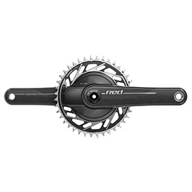 SRAM Red AXS 1x XPLR Power Meter E1, Power Meter Crankset, Speed: 12/13, Spindle: 28.99mm, BCD: Thread Mount, 40, DUB, 160mm, Black, Road Disc