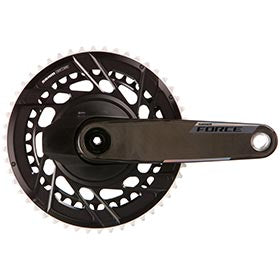 SRAM Force 2x Powermeter E1, Power Meter Crankset, Speed: 12, Spindle: 28.99mm, BCD: Thread Mount, 50/37, DUB, 172.5mm, Black, Road