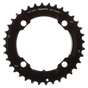 SRAM 36T, 10 sp, BCD 104mm, 4-Bolt, Pour bashguard, Middle Chainring, For NO-PIN, Aluminum, Black, 11.6215.188.410