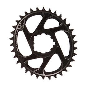 SRAM X-Sync 2 Oval, 34T Chainring, 11/12sp, BCD: Direct Mount, Aluminum, Black, 6mm offset