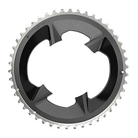 SRAM Rival D1 2x 107mm, Chainring, Teeth: 46, Speed: 12, BCD: 107mm, Bolts: 4, Aluminum, Black