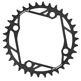 SRAM Eagle T-Type E-MTB, Chainring, Teeth: 34, Speed: 12, BCD: 104, Bolts: 4, Steel, Black