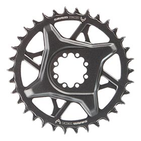 SRAM GX Eagle T-Type DM, Chainring, Teeth: 34, Speed: 12, BCD: Direct Mount SRAM 8 Bolt, Aluminum, Grey