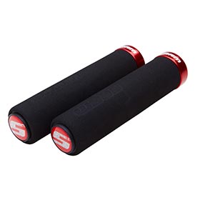 SRAM Foam Locking Grips, Grips, Black/Red, Pair