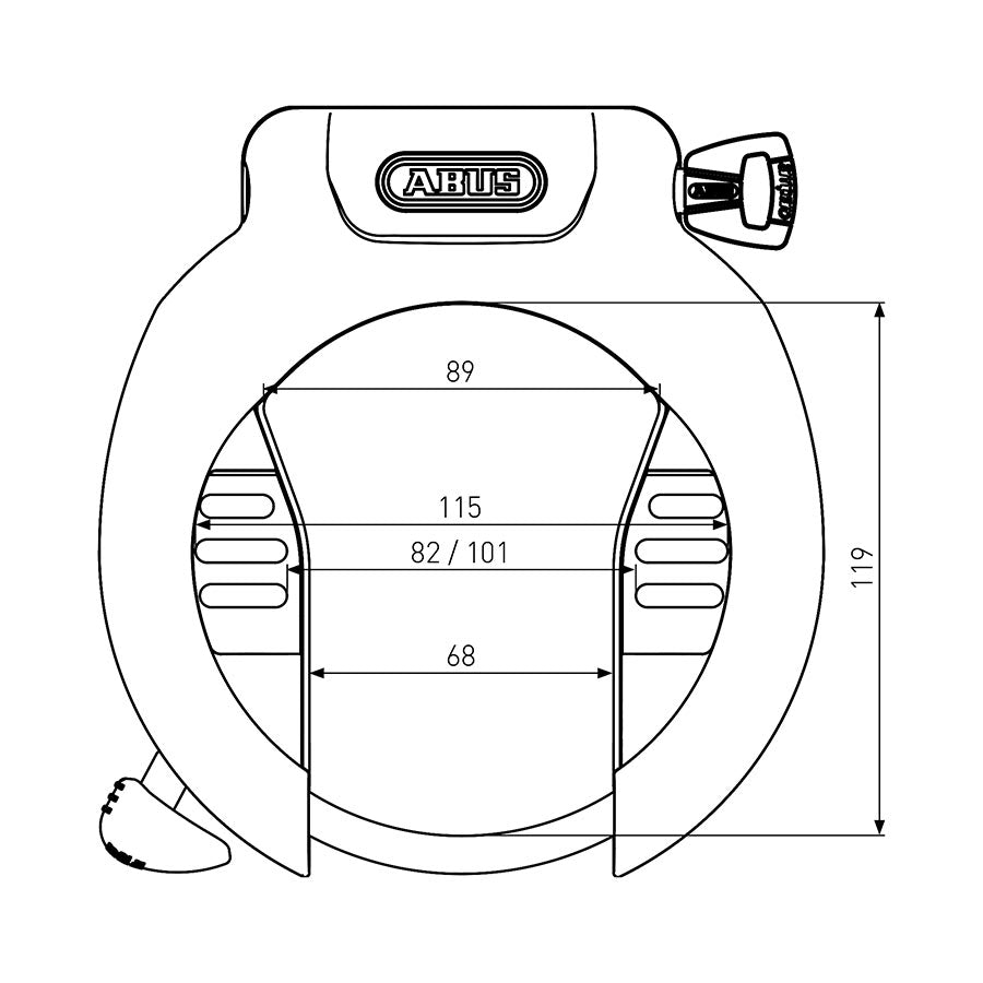 Abus, 4750X NR Pro Amparo, Frame Lock, Key, Black