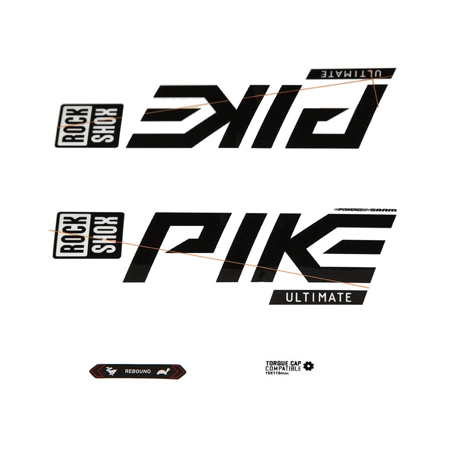 RockShox, Pike Ultimate Decal Kit, Matte Copper for Gloss Black Lowers