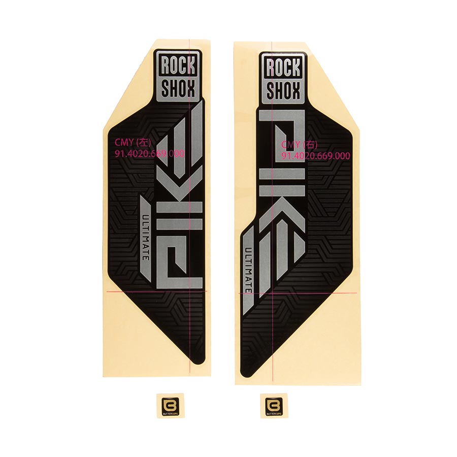 RockShox, Decal Kit for Pike Ultimate 2023, Matte Copper for High Gloss Black